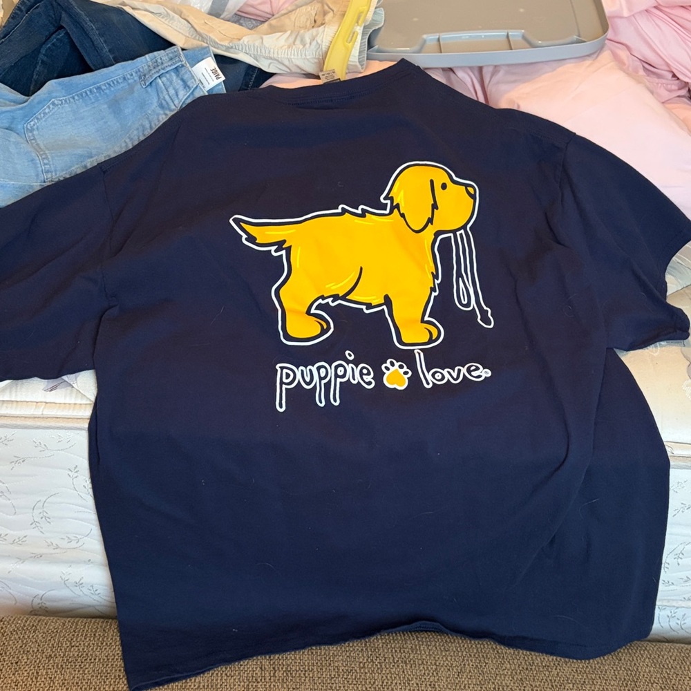 Puppie Love Gildan navy Dog Graphic T-Shirt